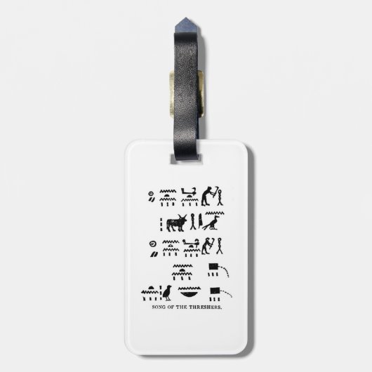 「エジプトの象形文字のゴルフ」 ラゲッジタグ (裏面縦)