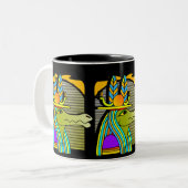 エジプトの象形文字のデザインのコーヒー・マグ ツートーンマグカップ (正面左)