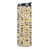 エジプトの象形文字の黄色と黒のシームレスな色 タンブラー (回転左)