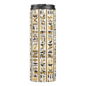 エジプトの象形文字の黄色と黒のシームレスな色 タンブラー (裏面)