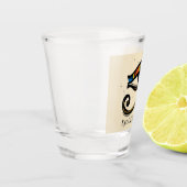 エジプトの象形文字パピルスのホロスの眼 ショットグラス (左)