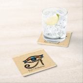 エジプトの象形文字パピルスのホロスの眼 スクエアペーパーコースター (インサイチュ)