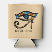 エジプトの象形文字パピルスのホロスの眼 缶クーラー (正面)