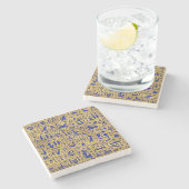 エジプトの象形文字ラピスラズリと金ゴールド ストーンコースター (横)