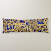 エジプトの象形文字ラピスラズリと金ゴールド ボディピロー (裏面)