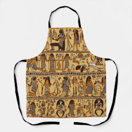 エジプトの象形文字金ゴールドと茶色 エプロン
