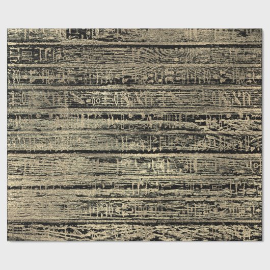 エジプトの象形文字金ゴールドフェイクフォキエ黒木 ラッピングペーパー (フラット)