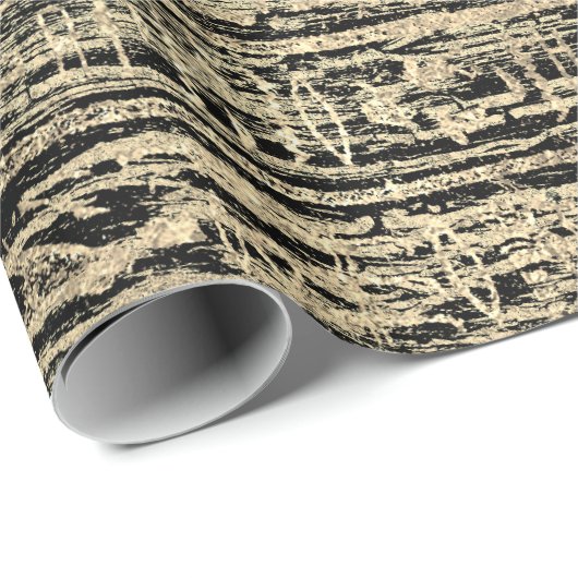 エジプトの象形文字金ゴールドフェイクフォキエ黒木 ラッピングペーパー (ロールコーナー)