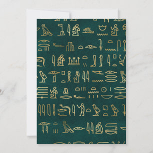 エジプトの象形文字 ゴールドグリーン 古代エジプト サンキューカード
