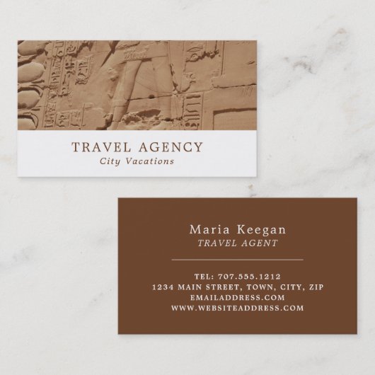 エジプトの象形文字、旅行代理店の名刺 名刺 (正面/裏面)