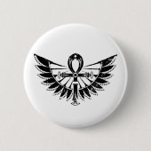 エジプトの象形文字 – 翼アンク 缶バッジ (正面)