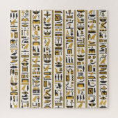 エジプトの象形文字:黄色 – 黒シームレス。 ジグソーパズル (縦)
