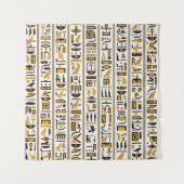 エジプトの象形文字:黄色 – 黒シームレス。 タペストリー (正面)