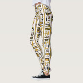 エジプトの象形文字:黄色 – 黒シームレス。 レギンス (左)