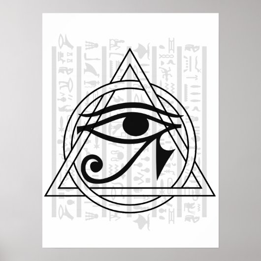 エジプトの象形文字 – Eye of Horus ポスター (正面)
