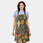 エジプトの象形記号パターンpharaoh エプロン (着用した状態)