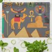 エジプトの象形記号パターンpharaoh キッチンタオル (折り畳み)