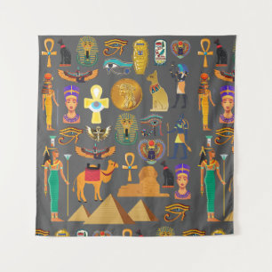 エジプトの象形記号パターンpharaoh タペストリー