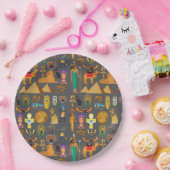 エジプトの象形記号パターンpharaoh ペーパープレート (パーティー)