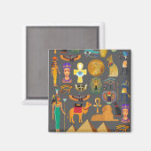 エジプトの象形記号パターンpharaoh マグネット (正面/裏面)