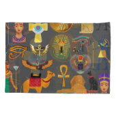 エジプトの象形記号パターンpharaoh 枕カバー (裏面-左)