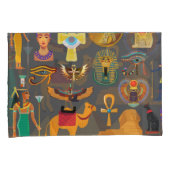 エジプトの象形記号パターンpharaoh 枕カバー (正面右)