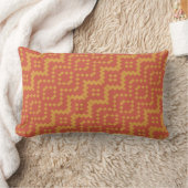 エジプトの赤と黄色の部族のパターン ランバークッション (ブランケット)