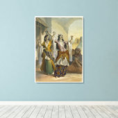 エジプトの踊り女子がRでガワジを演じる キャンバスプリント (インサイチュ (ウッドフロア))