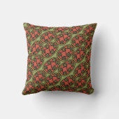 エジプトの部族の盾のパターン、緑の赤 クッション (裏面)