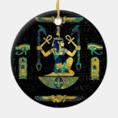 エジプトの金ゴールドおよび青い大理石のオーナメント セラミックオーナメント (裏面)