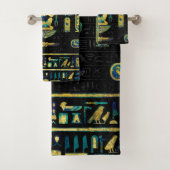 エジプトの金ゴールドおよび青い大理石のオーナメント バスタオルセット (インサイチュ)