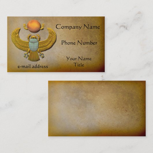 エジプトの金ゴールドのオオタマオシコガネ 名刺 (正面/裏面)