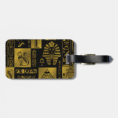 エジプトの金ゴールドのヒエログリフおよび記号のコラージュ ラゲッジタグ (裏面横)