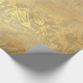 エジプトの金ゴールドスクロールデザインのギフトの包装紙 ラッピングペーパー (角)