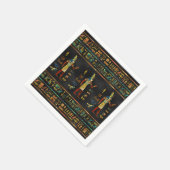 エジプトの金ゴールド、ティール（緑がかった色）、および赤いガラスパターン スタンダードカクテルナプキン (角)