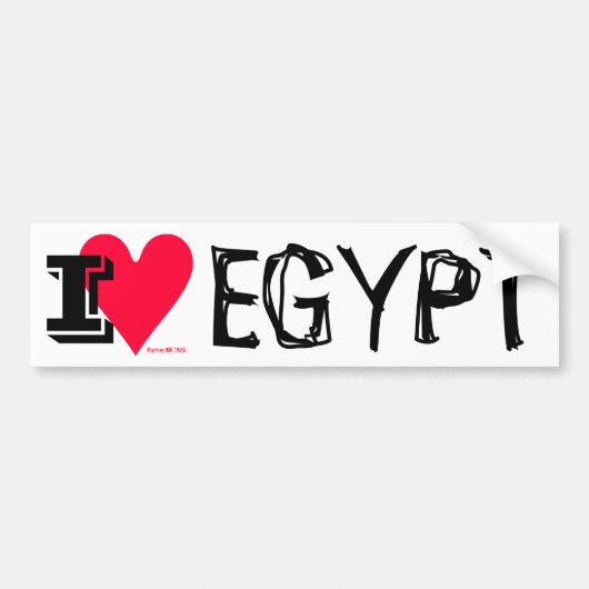 エジプトの革命- I Love Egypt (Masr) バンパーステッカー (正面)