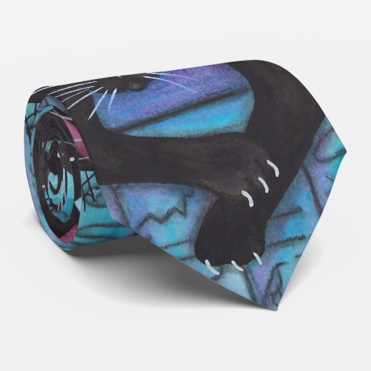 エジプトの靭皮繊維の黒猫 ネクタイ (ロール)