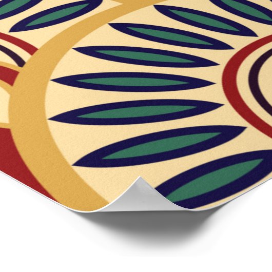 エジプトの魚の継ぎ目はかりで測のない模様 ポスター (角)