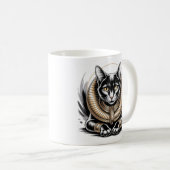 エジプトの黒猫の郷土料理 コーヒーマグカップ (正面右)