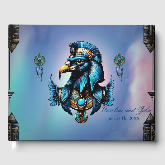 エジプトの《鳥》ハヤブサ神をホロス。 ゲストブック (正面)