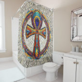 エジプトのAnkh Cross – モザイクアート シャワーカーテン (インサイチュ)