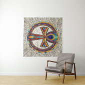 エジプトのAnkh Cross – モザイクアート タペストリー (インサイチュ(横))