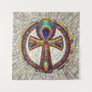 エジプトのAnkh Cross – モザイクアート タペストリー
