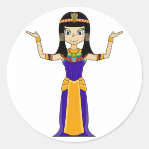 エジプトのCleopatra女王のステッカー ラウンドシール