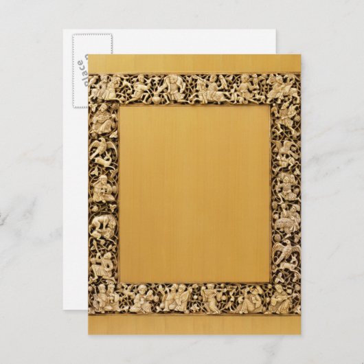 エジプトのFatimidから彫られたアイボリープラーク ポストカード (正面/裏面)