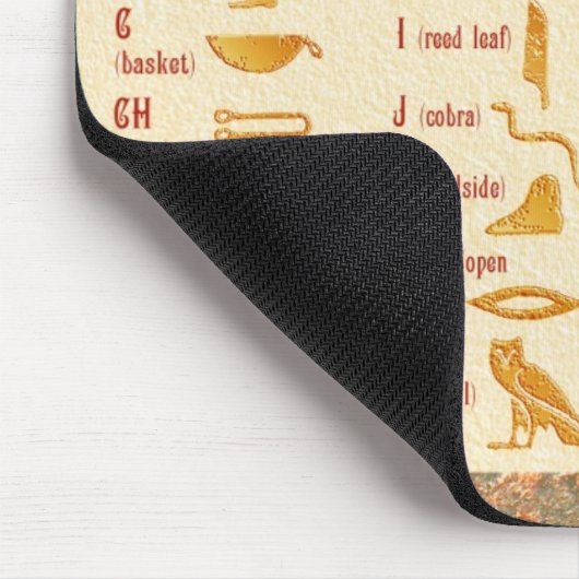 エジプトのHieroglyphicアルファベットの図表 マウスパッド (コーナー)