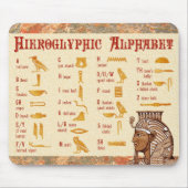 エジプトのHieroglyphicアルファベットの図表 マウスパッド (正面)