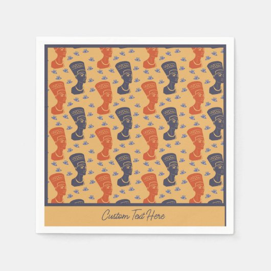 エジプトのNefertiti古代エジプトのエキゾチック スタンダードカクテルナプキン (正面)