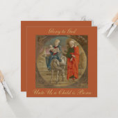 エジプトへのフライトのキリスト教のクリスマスグリーティング カード (正面/裏面インサイチュ)