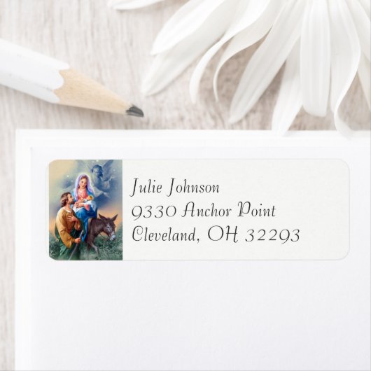 エジプトへのフライトパーソナライズされたクリスマス ラベル (インサイチュ)